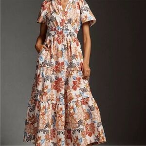 Anthropologie Floral Maxi Dress - Multicolor